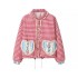 Foreign Trade 2024 Autumn New European and American Style Women's Fashion Casual Plaid Love Lace Edge Decorative Cotton Jacket