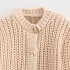 Foreign trade 2024 autumn new European and American style women's clothing fashion temperament short round neck hundred tower thick needle big button jacket