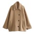 European and American women's French niche woolen coat fashion lapel blend short cape sleeve loose jacket