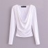 Foreign trade 2024 autumn new base shirt T-shirt elastic slim fit vest women's solid color tight design sense 3641840