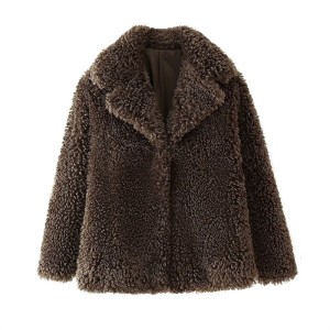 Foreign trade 2024 autumn new European and American style women's fashion temperament artificial fur effect coat jacket 2969254