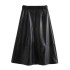 Foreign Trade 2024 Autumn New Half length Skirt Leather Skirt Women's A-line Skirt Leather Skirt Korean Edition High Waist Premium 3046292