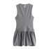 Foreign Trade 2024 Autumn New Women's Fashion European and American Style Round Neck Sleeveless Wide Fold Short Edition Dress 9122554