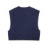 Foreign Trade 2024 Vest Small Fragrant Wind Hand Hook Knitted Vest V-neck Waist with a Row of Buckles, Small Market 8943040