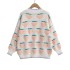 Foreign Trade 2024 Autumn New European and American Style Women's Fashion Loose Long Sleeve Round Collar Head Fruit Printed Knitted Sweater