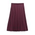 Foreign Trade 2024 Autumn New European and American Style Women's Fashion Temperament Elegant Half length Skirt Simple Knee High Waist Mid length Skirt