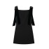 Foreign Trade 2024 Autumn New Dress Women's Wear European and American Velvet Bow Decoration Slimming Female 9057777