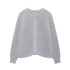 Foreign Trade 2024 Autumn New European and American Style Women's Fashion Casual Round Neck Long Sleeve Single breasted Knitted Sweater cardigan