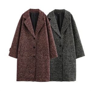 Foreign trade 2024 autumn new coat jacket pocket versatile lapel long sleeved soft suit jacket 9095988