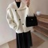 Xiaoxiangfeng boutique Korean fur imitation mink fur large collar knitted coat, sweet and ladylike style elegant women's coat