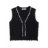 New European and American style women's fashion V-neck sleeveless vest style knitted sweater for autumn 2024 in foreign trade 8146105