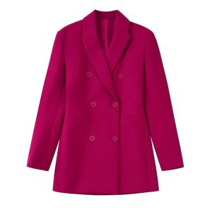 Foreign trade 2024 autumn new European and American women's double breasted suit jacket style dress 8644434