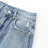 Foreign Trade 2024 Autumn New Jeans, Women's Wear, Contrast Denim Fabric, Mid Waist Straight Tube and Ankle 2569023