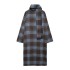 Foreign Trade 2024 Autumn New European and American Style Women's Fashion Style Scarf Collar Long Sleeve Woolen plaid Coat Long Coat