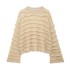 Foreign trade 2024 autumn new European and American style women's fashion casual loose layered decorative knitted sweater 0014108