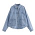 Foreign Trade 2024 Summer New Women's Versatile Collar Single breasted Pocket Denim Shirt Jacket Coat