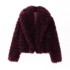 Foreign trade 2024 autumn new European and American style women's clothing fashion temperament loose collar versatile artificial fur jacket