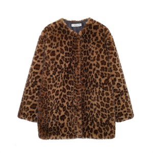 Foreign Trade 2024 Autumn New European and American Style Women's Clothing Animal Pattern Printed Artificial Fur Coat Coat 807327