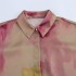 Foreign trade 2024 autumn new European and American style women's fashion casual temperament silk satin texture tie dye shirt 9585257