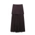 Foreign trade 2024 autumn new European and American style women's fashion temperament high waist pleated patchwork skirt 4192016