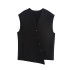 Foreign trade 2024 autumn new women's clothing European and American fashion diagonal buckle decoration loose vest 5063815