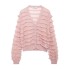 Foreign Trade 2024 Autumn New European and American Style Women's Fashion Leisure Loose Layered Decorative Knitted Jacket 0014109