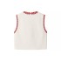 Foreign trade 2024 autumn new European and American style women's clothing fashion casual half open collar sleeveless embroidery short cardigan vest