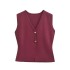 Foreign Trade 2024 Autumn New Vest, Hand Hook Knitted V-neck, Outer Comb, Casual Versatile 4192015