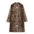 AliExpress wholesale 2024 autumn cross-border European and American women's clothing leopard print medium and long style lapel coat jacket for women