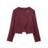 Foreign Trade 2024 Autumn New Knitted Shirt European and American Style Round Neck Solid Color Loose Head Female Versatile 9330707