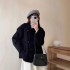 Xiaoxiangfeng boutique Korean fur imitation mink fur large collar knitted coat, sweet and ladylike style elegant women's coat