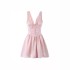 European and American style sexy deep V-neck bow tie with fish bone waist cinched vest skirt short skirt spicy girl slim fit dress female