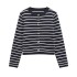 Foreign Trade 2024 Autumn New Women's Striped Knitted Jacket Split Skirt Design Sense French 5755110