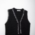 New European and American style women's fashion V-neck sleeveless vest style knitted sweater for autumn 2024 in foreign trade 8146105