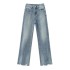 Foreign Trade 2024 Autumn New Jeans, Women's Wear, Contrast Denim Fabric, Mid Waist Straight Tube and Ankle 2569023