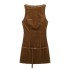 Foreign Trade 2024 Autumn New Women's Fashion European and American Style Spicy Girl with Belt Corduroy Dress 9281463