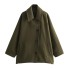 European and American women's French niche woolen coat fashion lapel blend short cape sleeve loose jacket