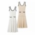 Foreign trade 2024 autumn new women's clothing European and American style solid color medium long slim knit dress