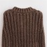 Foreign Trade 2024 Autumn New European and American Style Women's Fashion Casual Short Round Neck Coarse Needle Knitted Vest