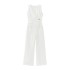 Amazon wholesale summer new women's solid color V-neck single button asymmetrical vest style long jumpsuit