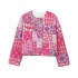 2024 autumn new women's clothing European and American style fashionable simple and versatile casual printed short cotton jacket