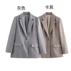 Foreign trade 2024 autumn new suit jacket texture double breasted casual women's casual versatile commuting 3046483