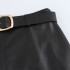 Foreign Trade 2024 Autumn New Half length Skirt Leather Skirt Women's A-line Skirt Leather Skirt Korean Edition High Waist Premium 3046292