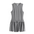 Foreign Trade 2024 Autumn New Women's Fashion European and American Style Round Neck Sleeveless Wide Fold Short Edition Dress 9122554