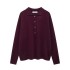 Foreign trade 2024 autumn new European and American style women's fashion casual POLO collar loose knit jacket 2893160