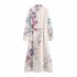 Foreign trade 2024 autumn new women's clothing European and American style fashionable temperament elegant printed shirt style with long sleeved dress