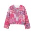 2024 autumn new women's clothing European and American style fashionable simple and versatile casual printed short cotton jacket