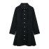 Foreign Trade 2024 Autumn New Dress European and American Style Fashion Collar Long Sleeve Single breasted Shirt 4387703