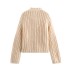 Foreign trade 2024 autumn new European and American style women's clothing fashion temperament short round neck hundred tower thick needle big button jacket