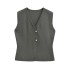 Foreign Trade 2024 Autumn New Vest, Hand Hook Knitted V-neck, Outer Comb, Casual Versatile 4192015